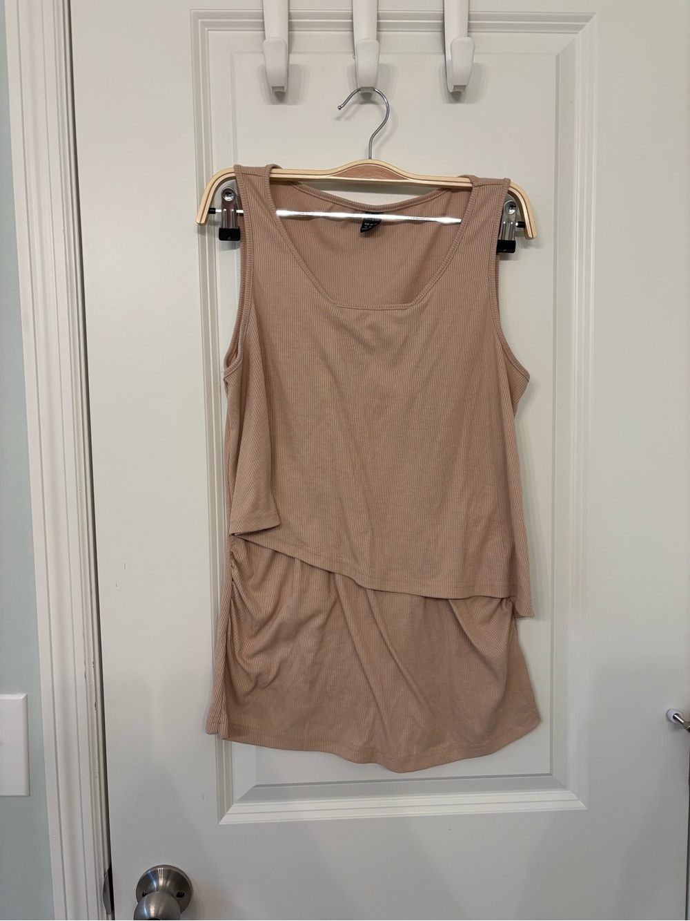 Sleeveless Nursing Tank Top - Tan